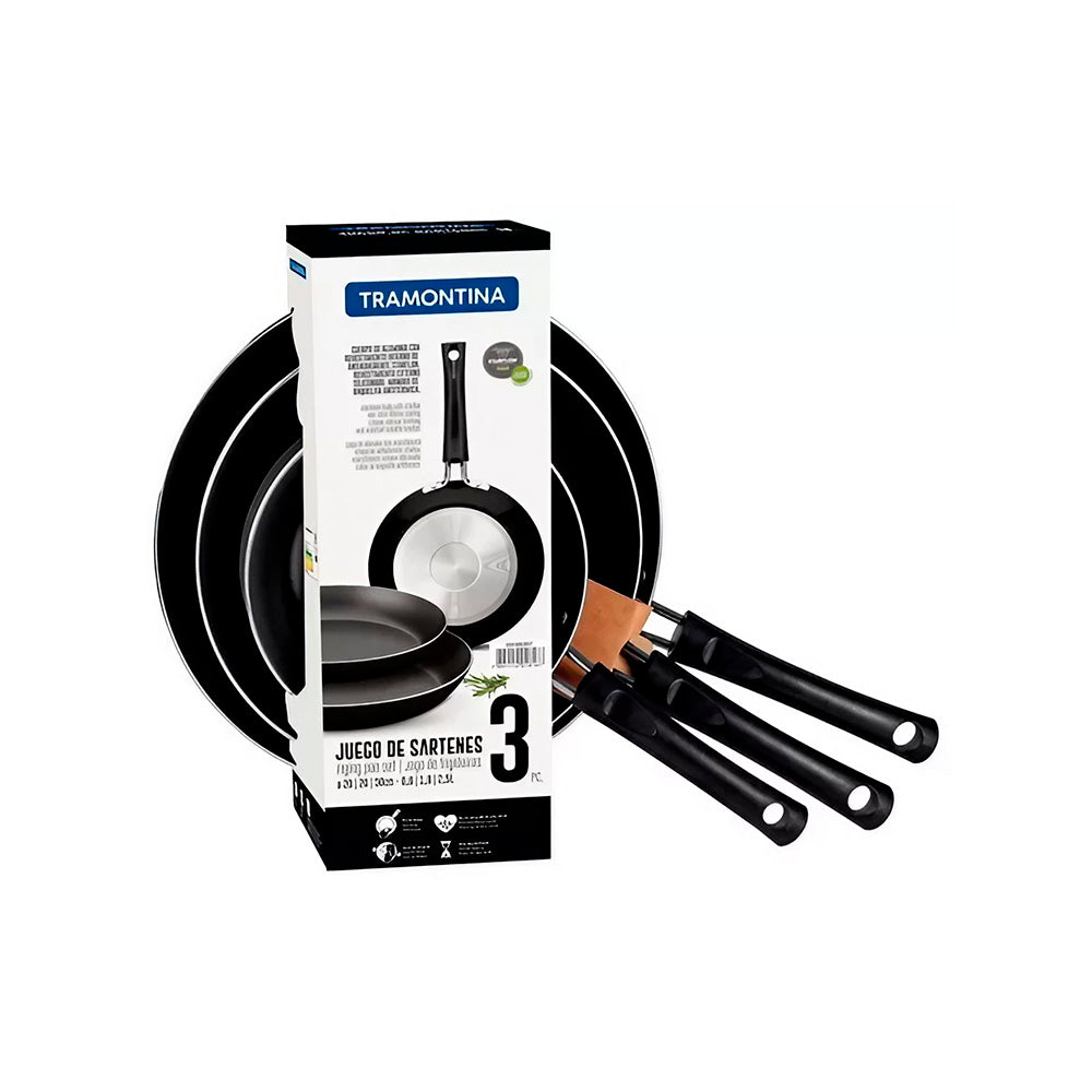 Sartenes Chelsea Negro - 3 piezas - Tramontina