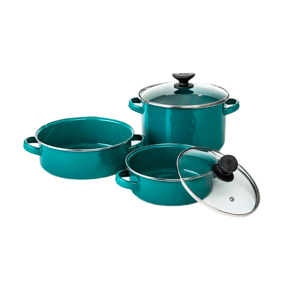 Bateria de Cocina Novacero Terranova Milan Verde - 9 piezas - Cinsa