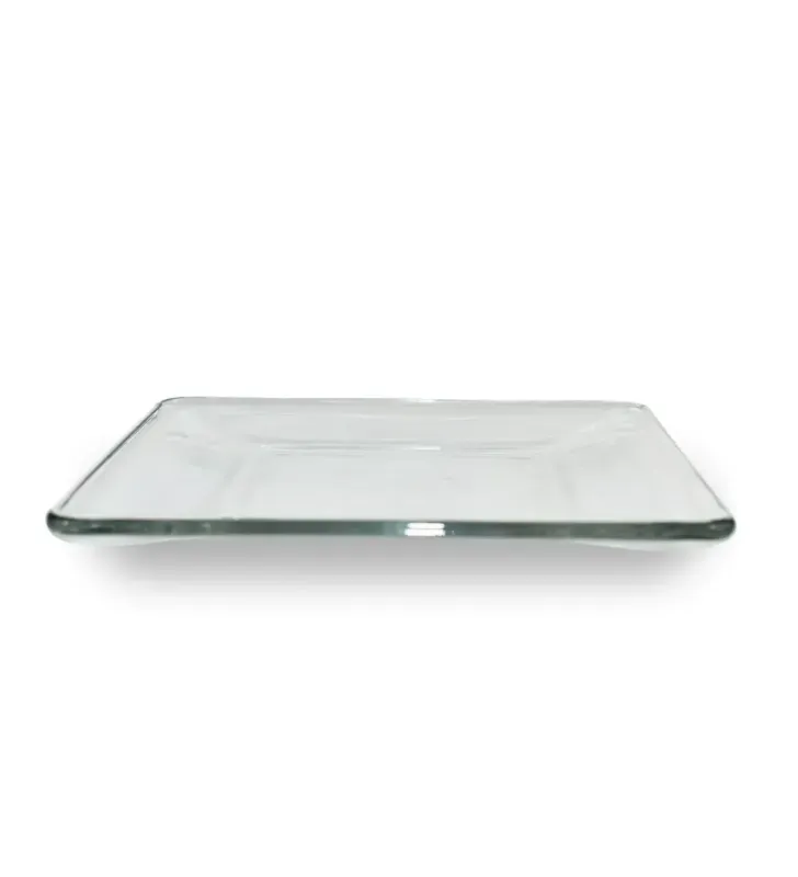 Plato Cuadrado Tempode Vidrio 20cm - Crisa