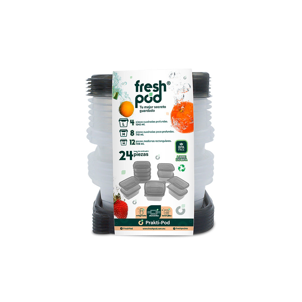 Contenedor Tupper Prakti-Pod - 24 piezas - Freshpod