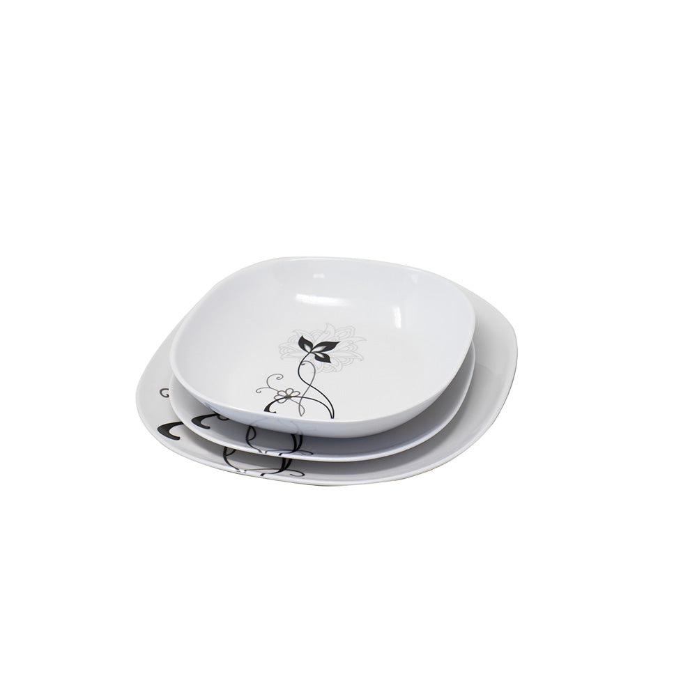 Zante Melamine Round Dinnerware - 12 pieces - Fraciel