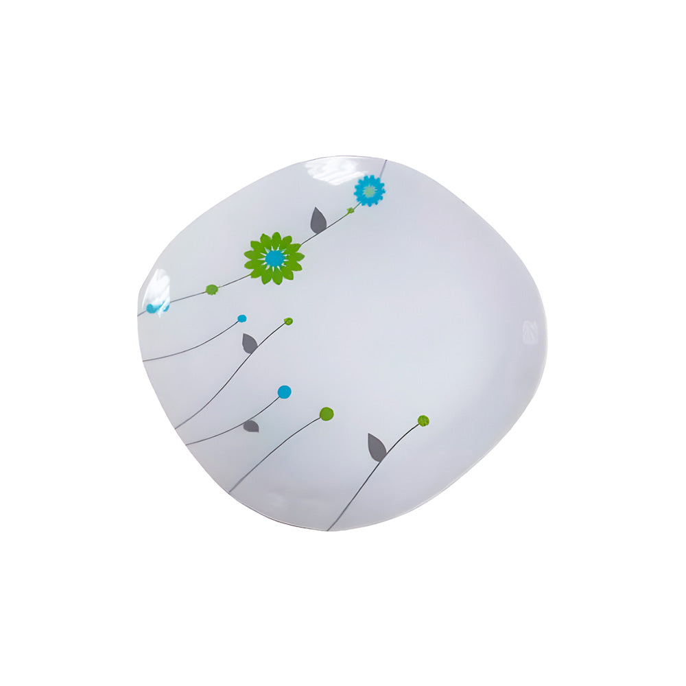 Vajilla Cuadrada de Melamina Verde - 12 piezas - Fraciel