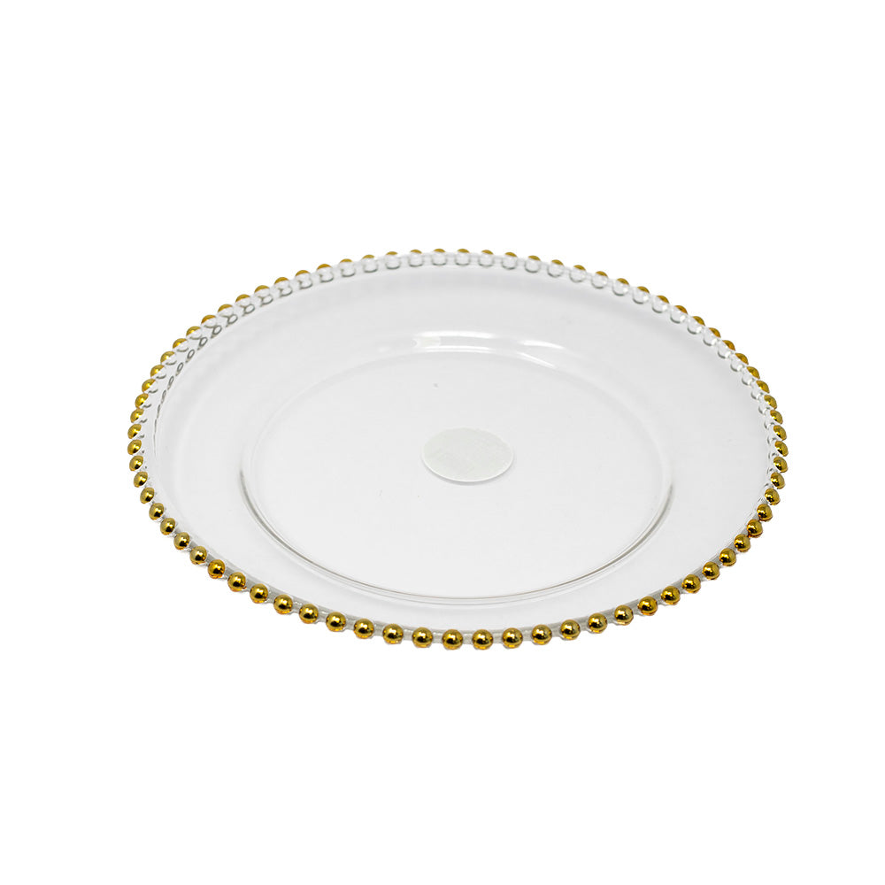 Plato Base Perla Filo Dorado 33cm - Vittori