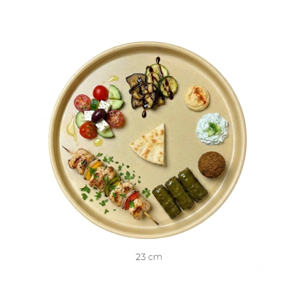 Barcelona Plato 23 cm Melamina Arena Mate | Tavola