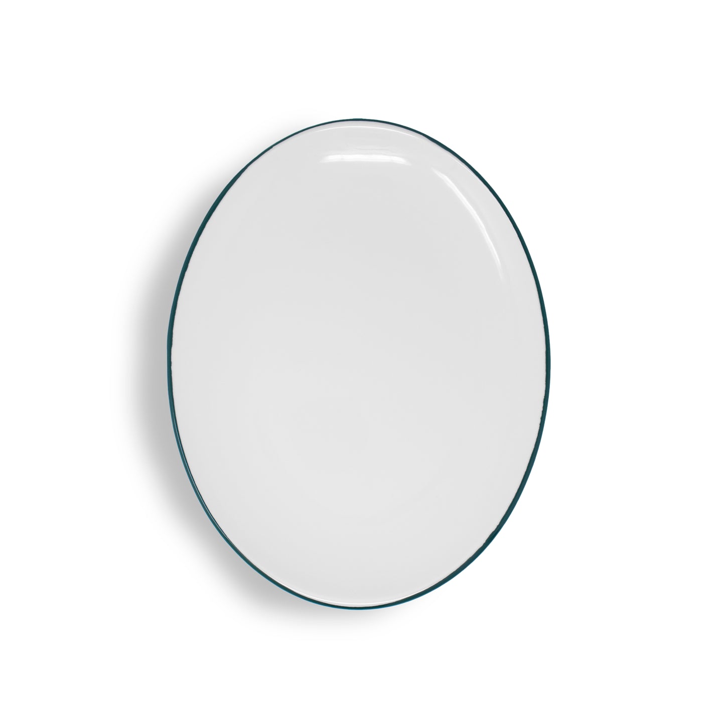 Plato Oval Hygge Línea Green 30 cm Porcelana - Bonna