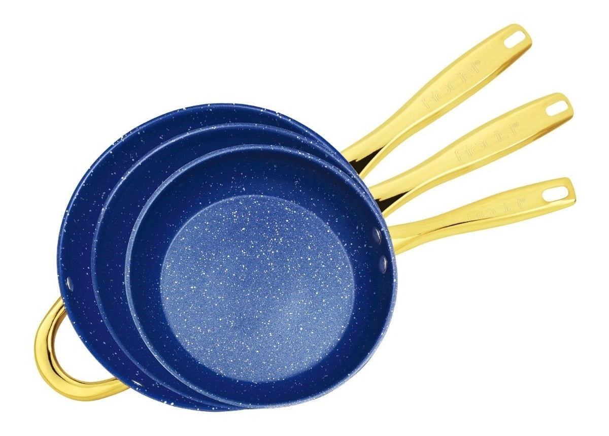 Juego de 3 Sartenes con Antiadherente Acero Inoxidable Fraciel
