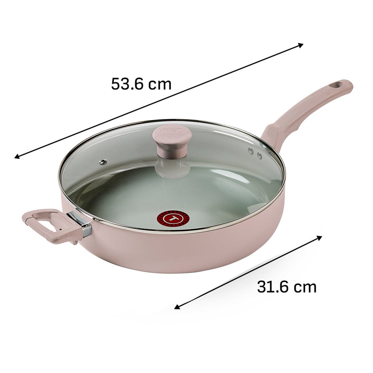 Sartén Hondo Con Tapa T-fal Refresh Cerámica 5Qt/ 4.7 L Rosa