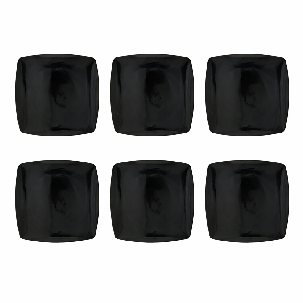 Juego 4 Platos Cuadrado Coupe Negro 25.5cm Melamina Tavola
