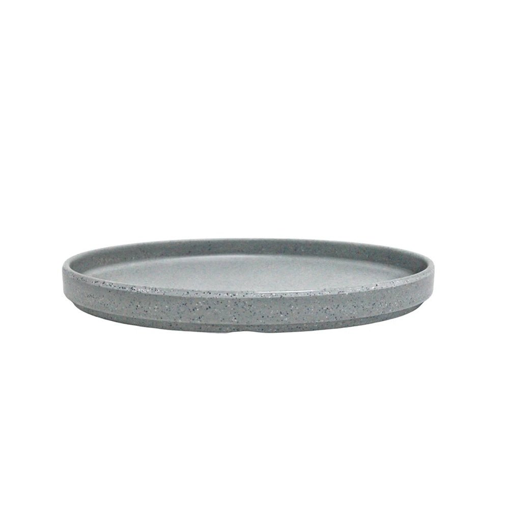 Juego 6 Platos Redondo C/Pestaña 23 cm Melamina Gris Travessa