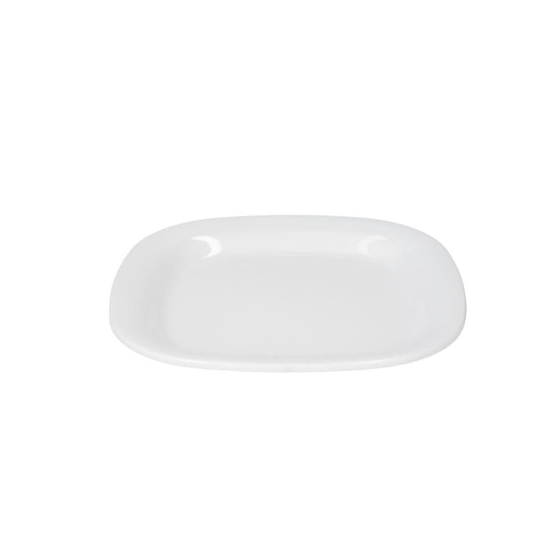 Juego 6 Platos Ensalada Melamina Semicuadrado 20.3 cm 8'' Travessa Blanco