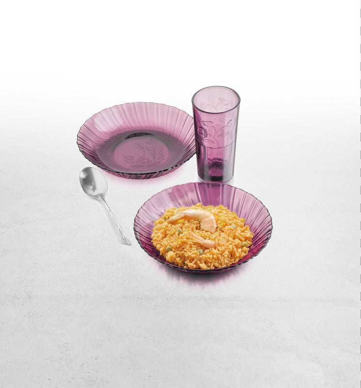 Vajilla de Vidrio Crisa Ideal Clásica Uva 12 pz 4 Personas
