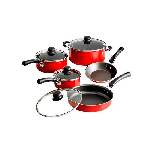 Bateria de Cocina Simple Cooking Roja - 9 piezas - Tramontina