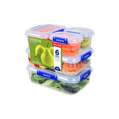 Contenedor Tupper Hermetico Essencials Klip It - 6 piezas - Sistema