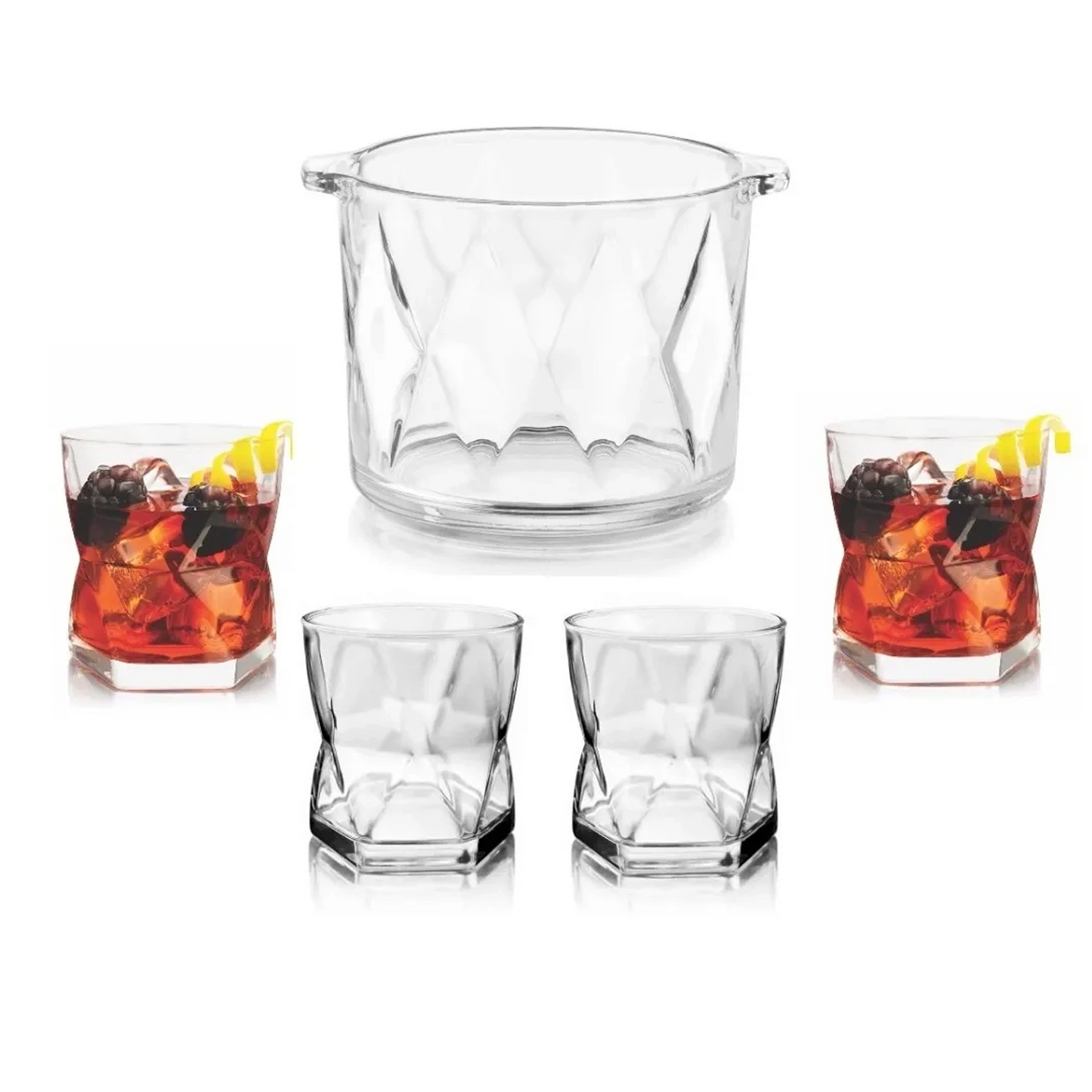Rombus Glasses and Cooler Set - 5 pieces - Libbey