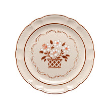 Autumn Flower Carving Plate 27cm - Santa Anita