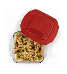 Refractario Cuadrado de Vidrio 1.6L Con Tapa - PYR-O-REY