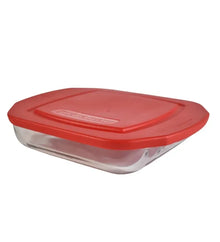 Refractario Cuadrado de Vidrio 1.6L Con Tapa - PYR-O-REY