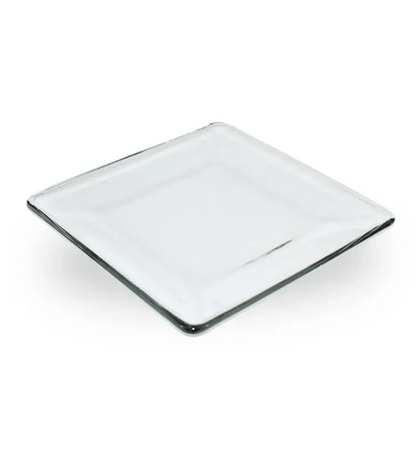 Plato Cuadrado Tempode Vidrio 20cm  - Crisa