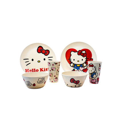 Vajilla Redonda Hello Kitty de Bambu - 12 piezas - Fun Kids