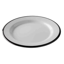 Plato 8" de Melamina Blanca con Borde Negro - Canteen