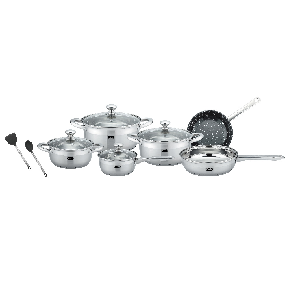 Batería de Cocina 12 Pz Acero Inoxidable Inducción Sienna Fraciel