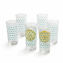 Juego de 6 vasos vidrio 295 ml Puntitos Menta Crisa 1724974