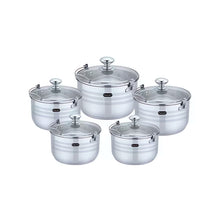 Bateria 10 Piezas Acero Inoxidable Tapa Vidrio Astoria -  Fraciel