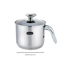 Pocillo 16cm Con Tapa de Vidrio - Fraciel