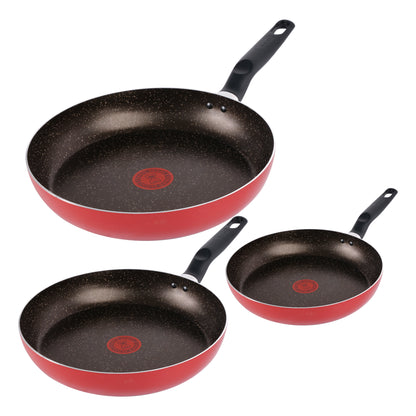 Juego de Sartenes Daily Stone 20/24/26cm Aluminio Rojo Tefal
