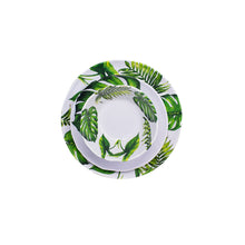 Vajilla Redonda Hojas Verdes Melamina - 12 piezas - Fraciel