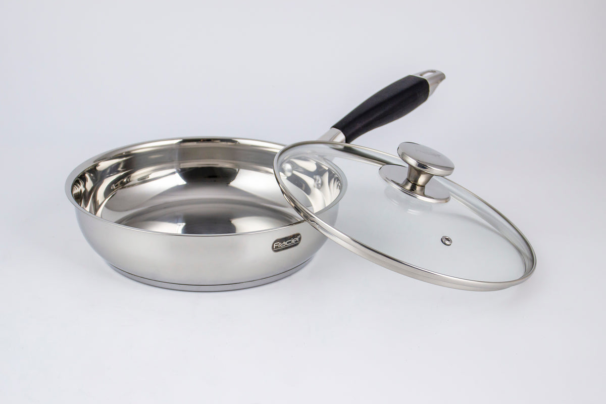 Sartén c/tapa 24cm s/Antiadherente Acero Inoxidable Fraciel