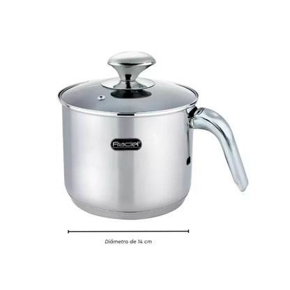 Pocillo 14cm Con Tapa de Vidrio - Fraciel