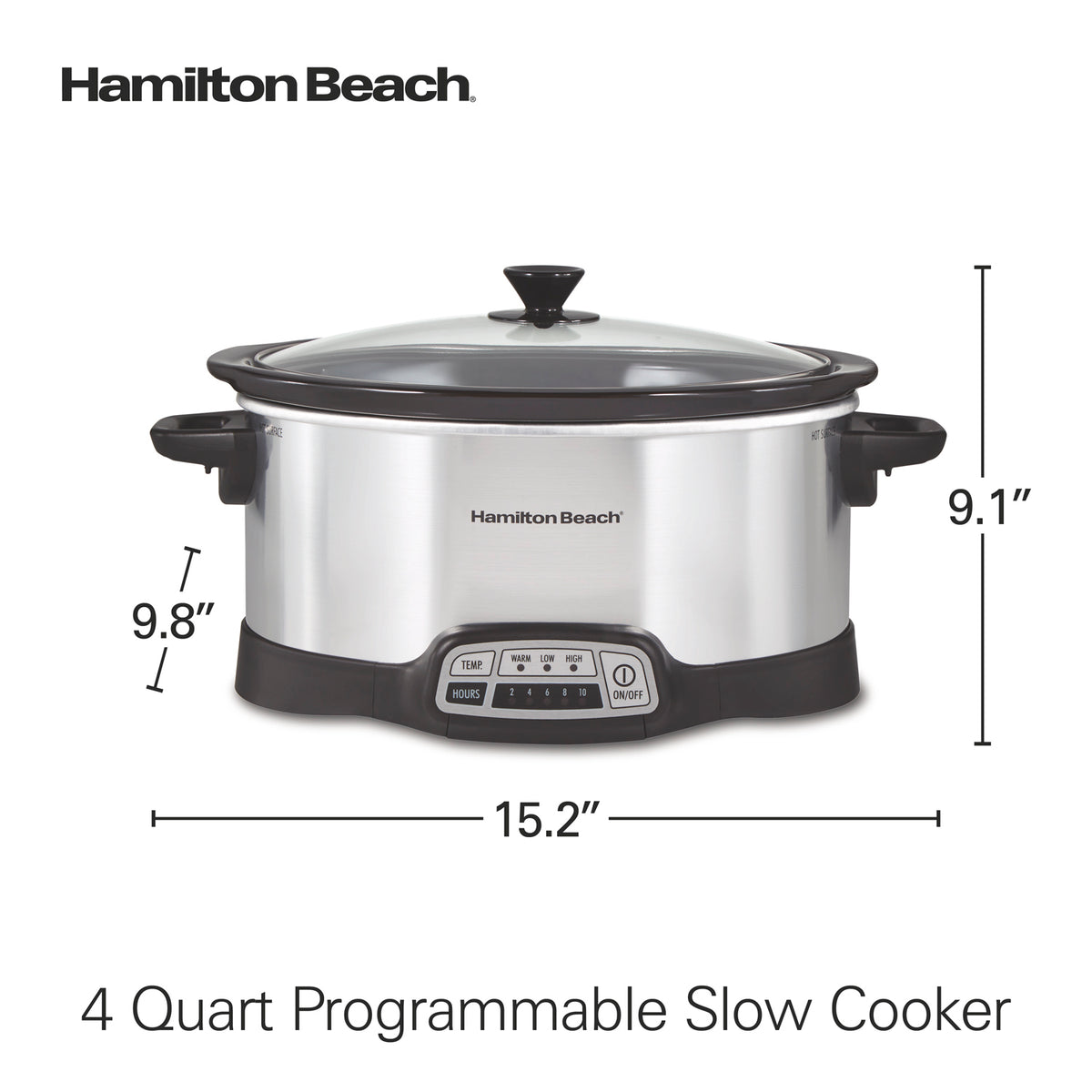 Olla Cocción Lenta Programable 3.78 L Hamilton Beach 33443