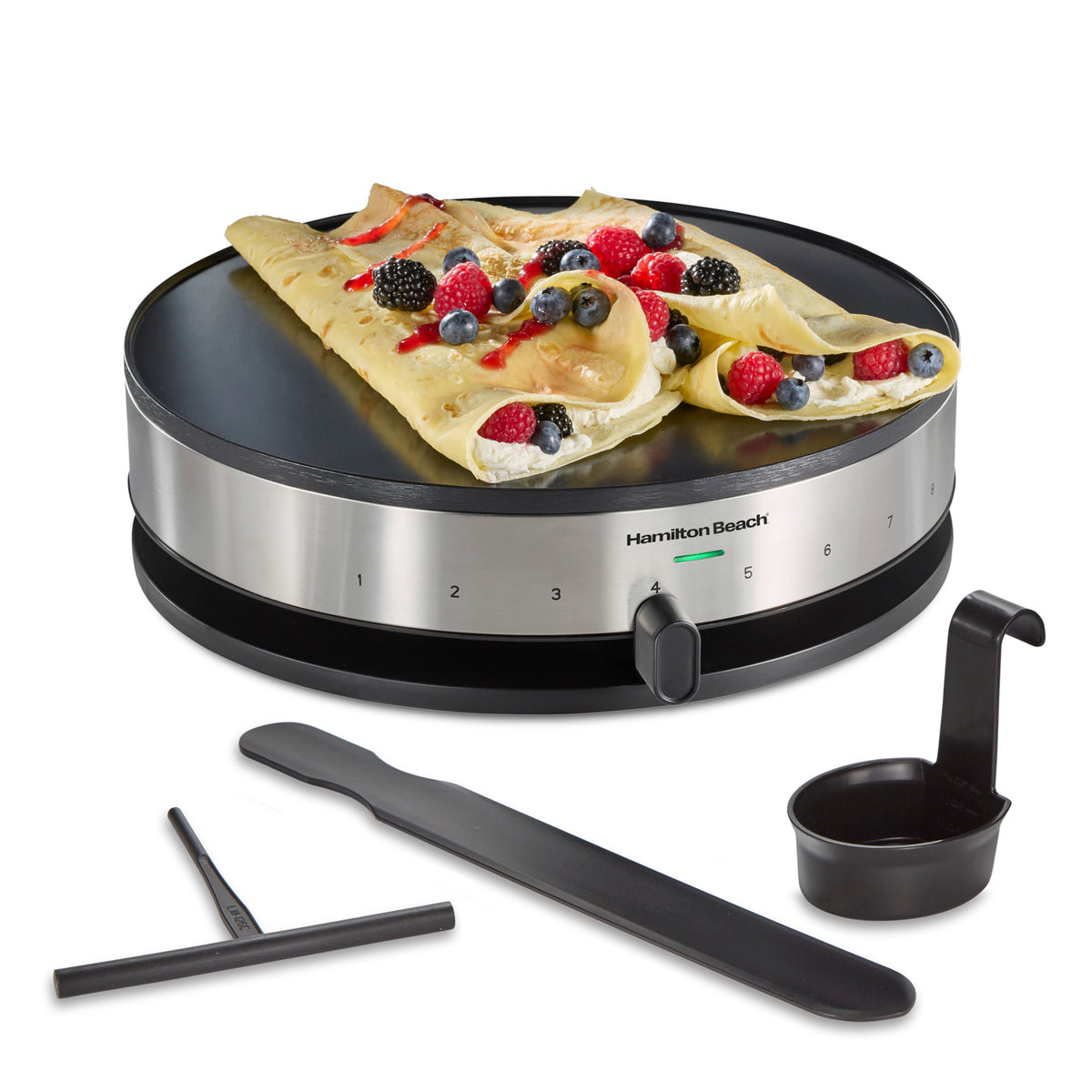 Crepera Antiadherente 33cm/1000w C/accesorios Hamilton Beach