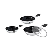 Juego de 3 Sartenes Acero Inoxidable Antiadherente - Fraciel