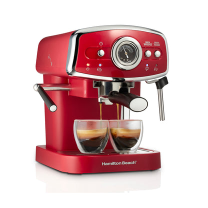 Cafetera Espresso Hamilton Beach 40732 Roja Slide & Lock 15 Bar
