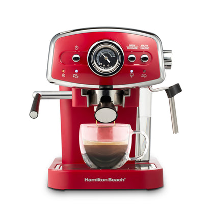 Cafetera Espresso Hamilton Beach 40732 Roja Slide & Lock 15 Bar