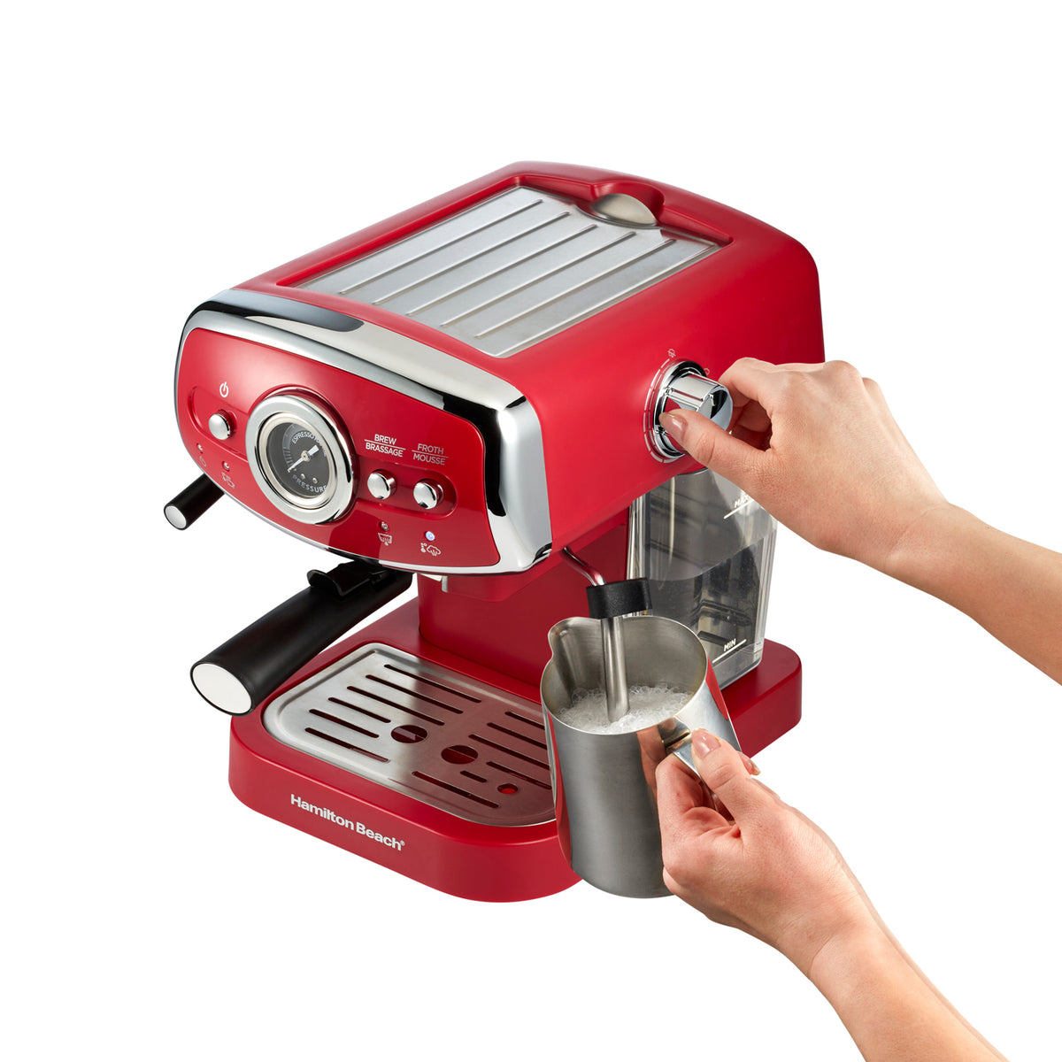 Cafetera Espresso Hamilton Beach 40732 Roja Slide & Lock 15 Bar