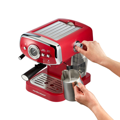 Cafetera Espresso Hamilton Beach 40732 Roja Slide & Lock 15 Bar