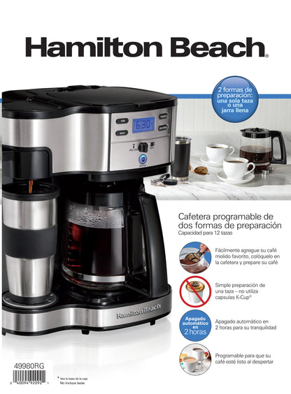 Cafetera Hamilton Beach 49980RG 12 Tazas 2 en 1 Programable