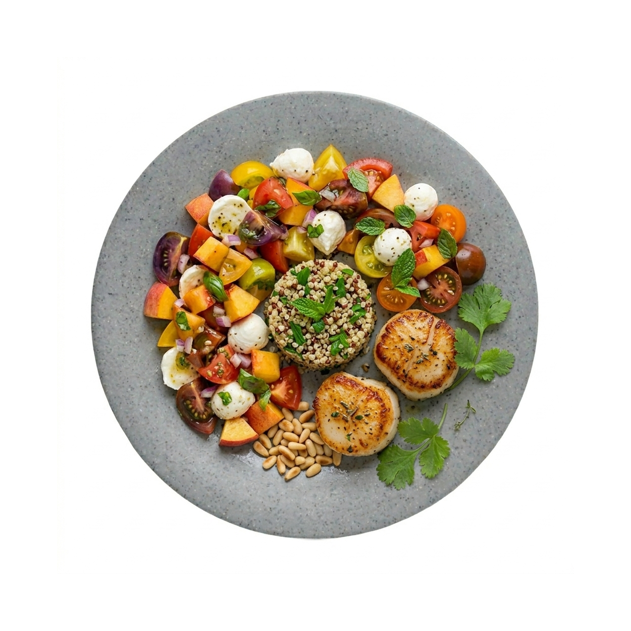 Plato Trinche Melamina 23cm (9 pulgadas) Gris Mate - Travessa