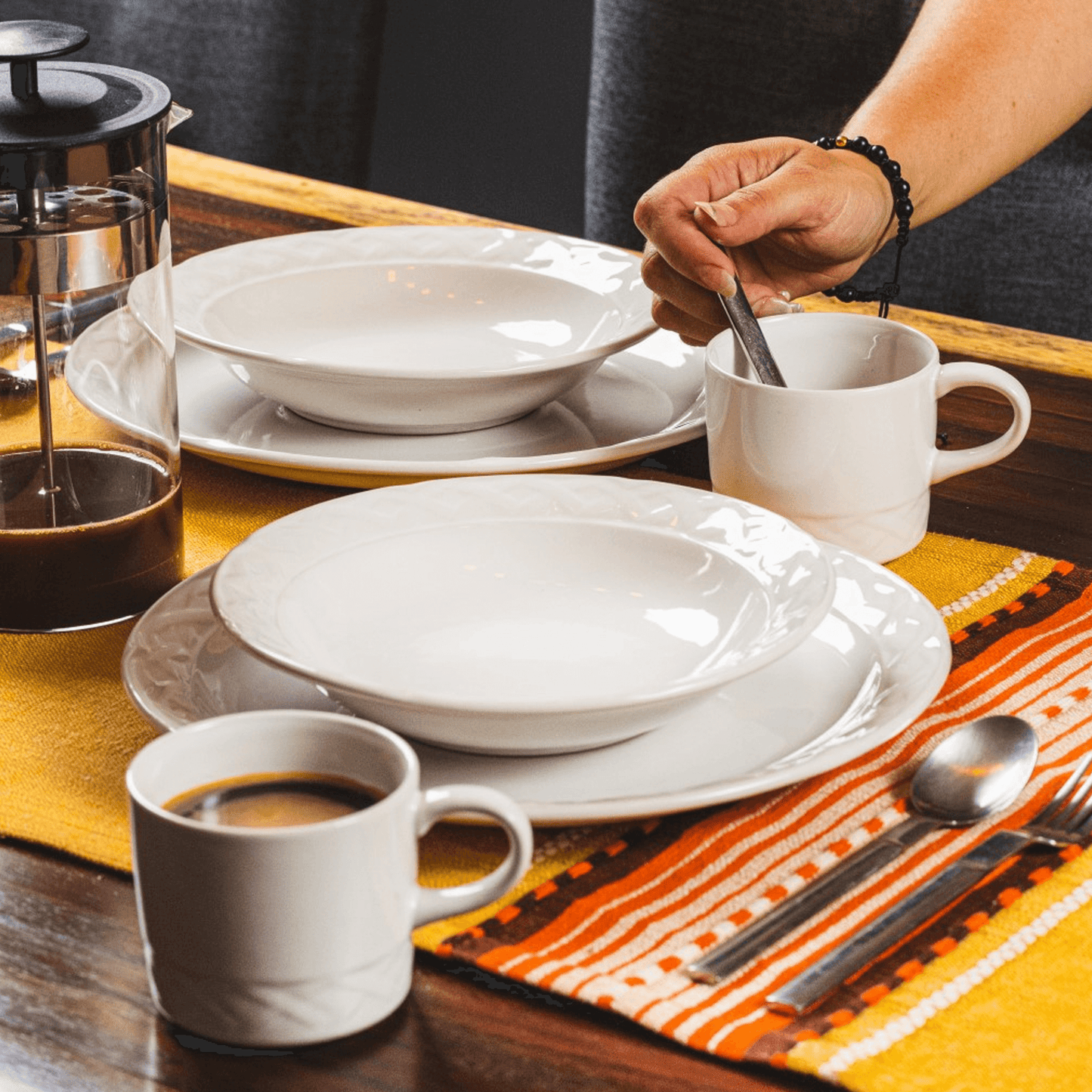 Plato Sopero de Ceramica Vinafera Blanch