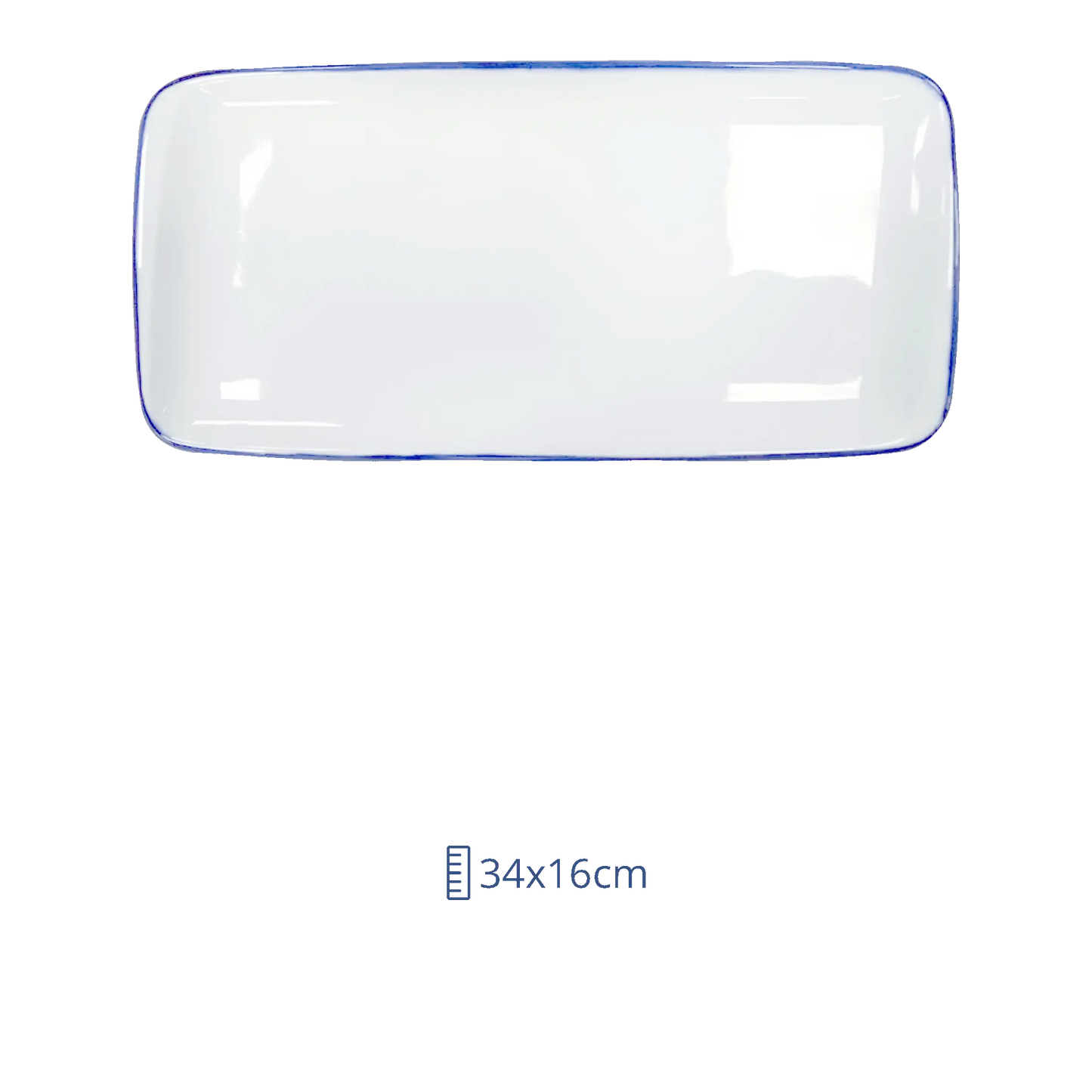 Plato Rectangular Moove 34 x 16cm Linea Blue