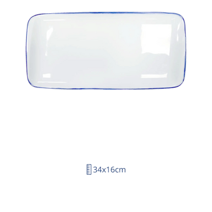 Plato Rectangular Moove 34 x 16cm Linea Blue