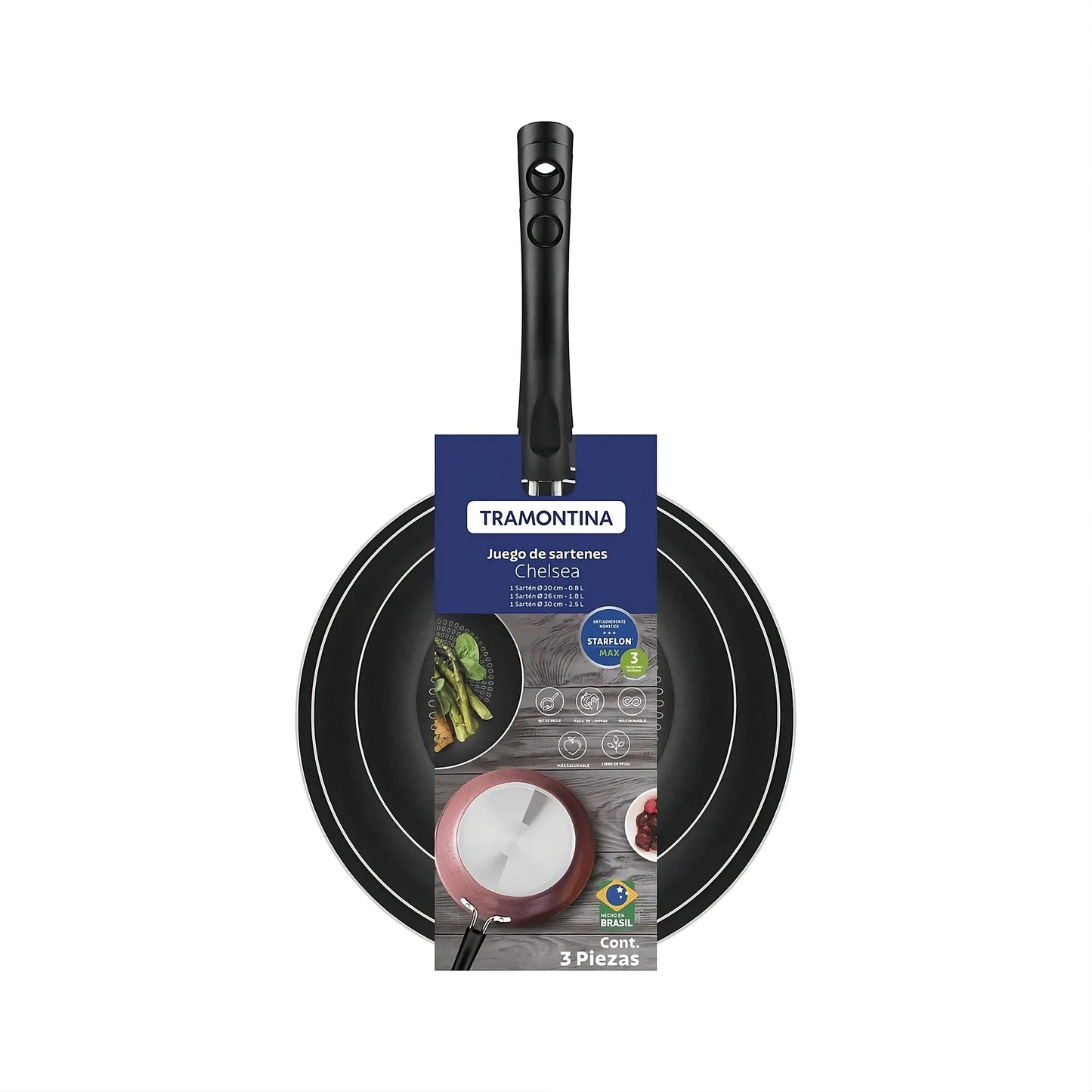 Juego de Sartenes de Aliminio Chelsea 3 piezas - Tramontina