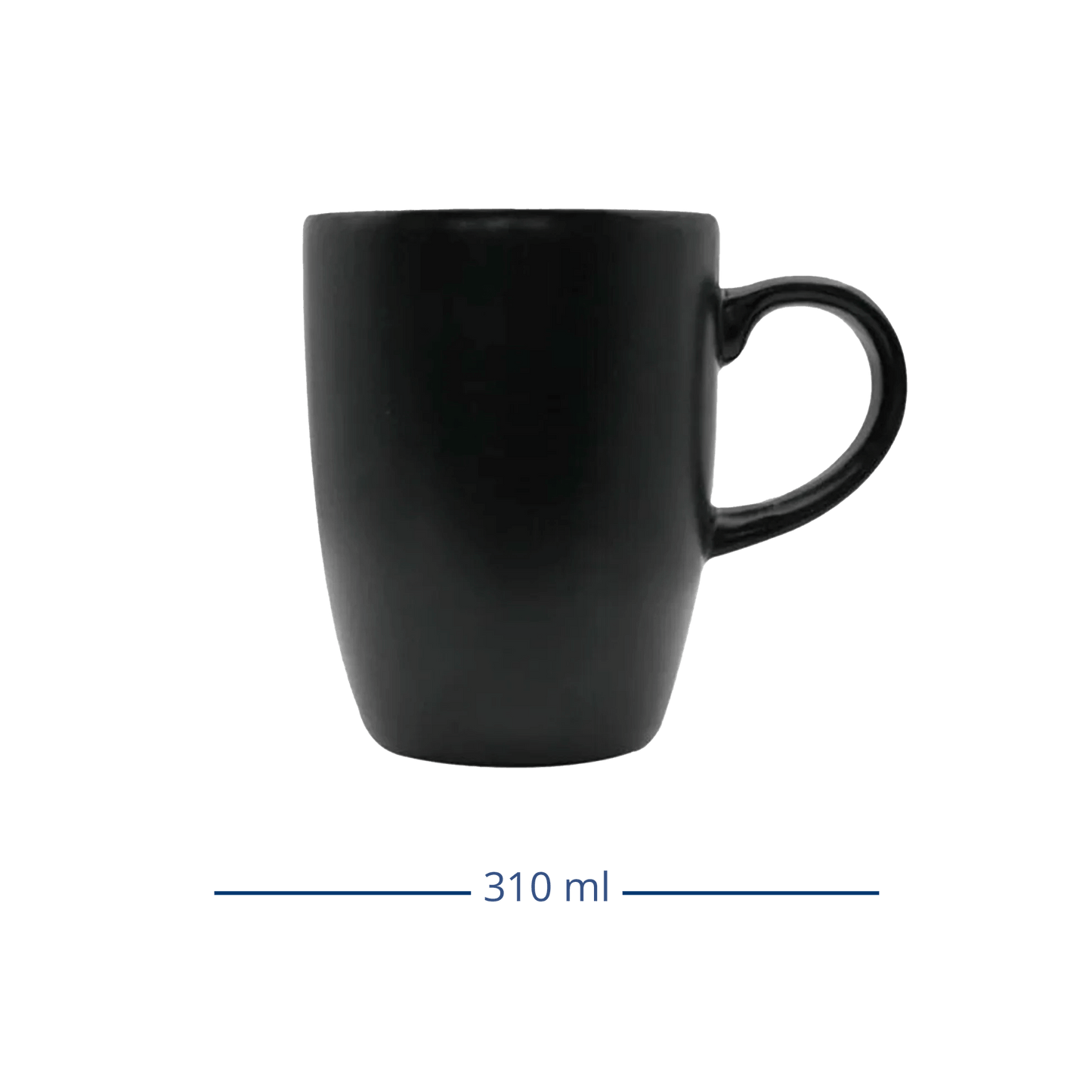 Taza Curva de 310 ml Negro Semi Mate Manhatan