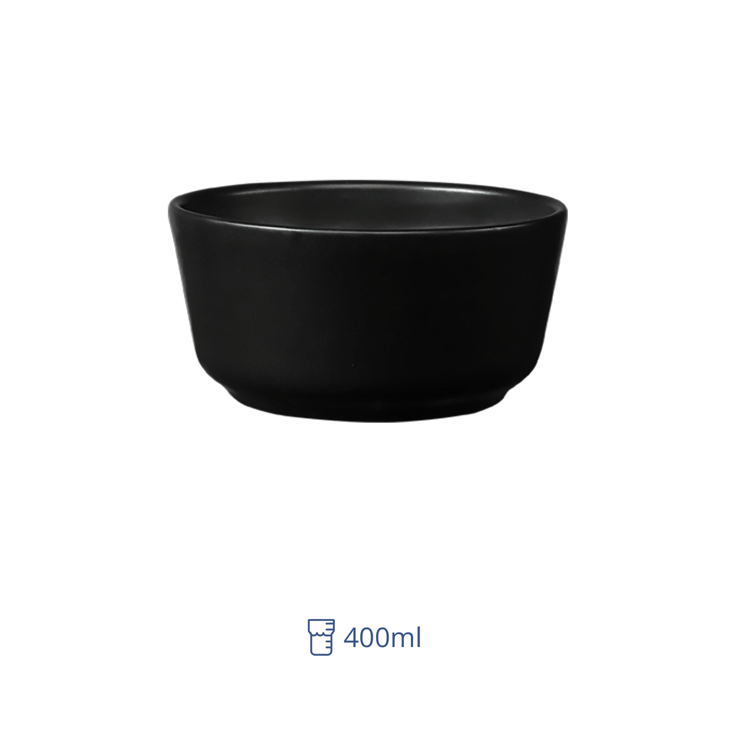 Tazon Conico 400 ml Negro Semi Mate Manhatan