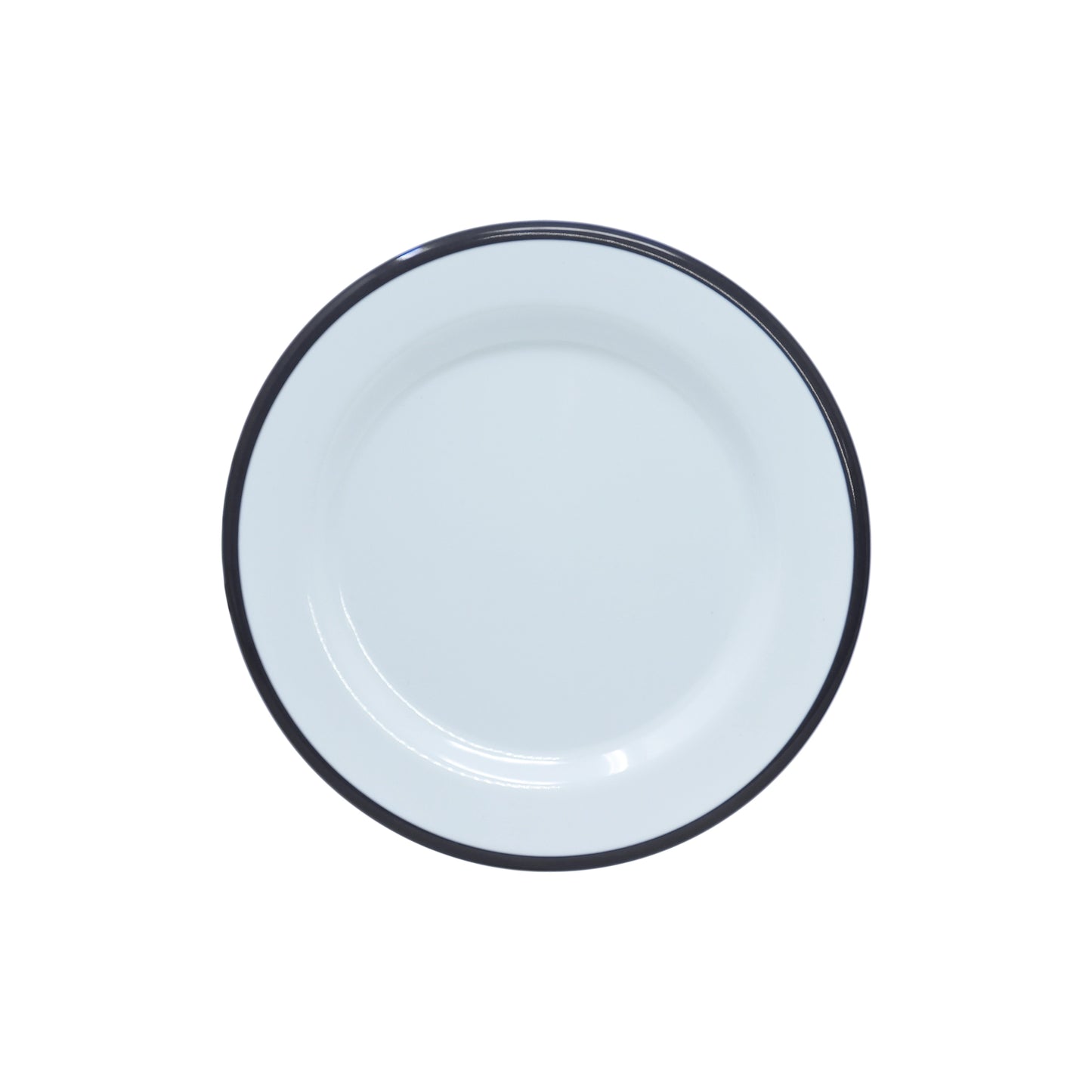 Plato 8" de Melamina Blanca con Borde Negro - Canteen