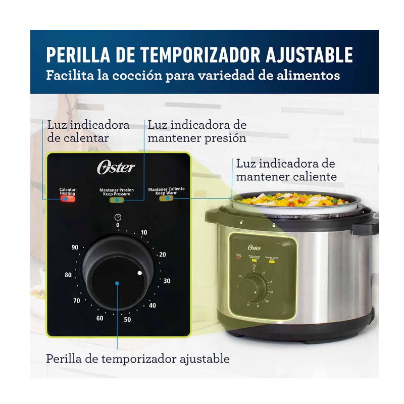 Olla de Presión Eléctrica 5.7 Lts Oster 1000 w CKSTPCEC57M013