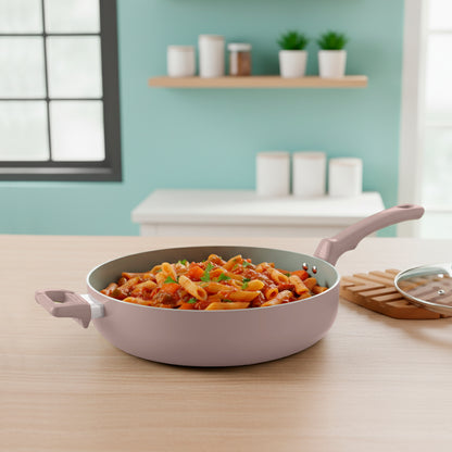 Sartén Hondo Con Tapa T-fal Refresh Cerámica 5Qt/ 4.7 L Rosa